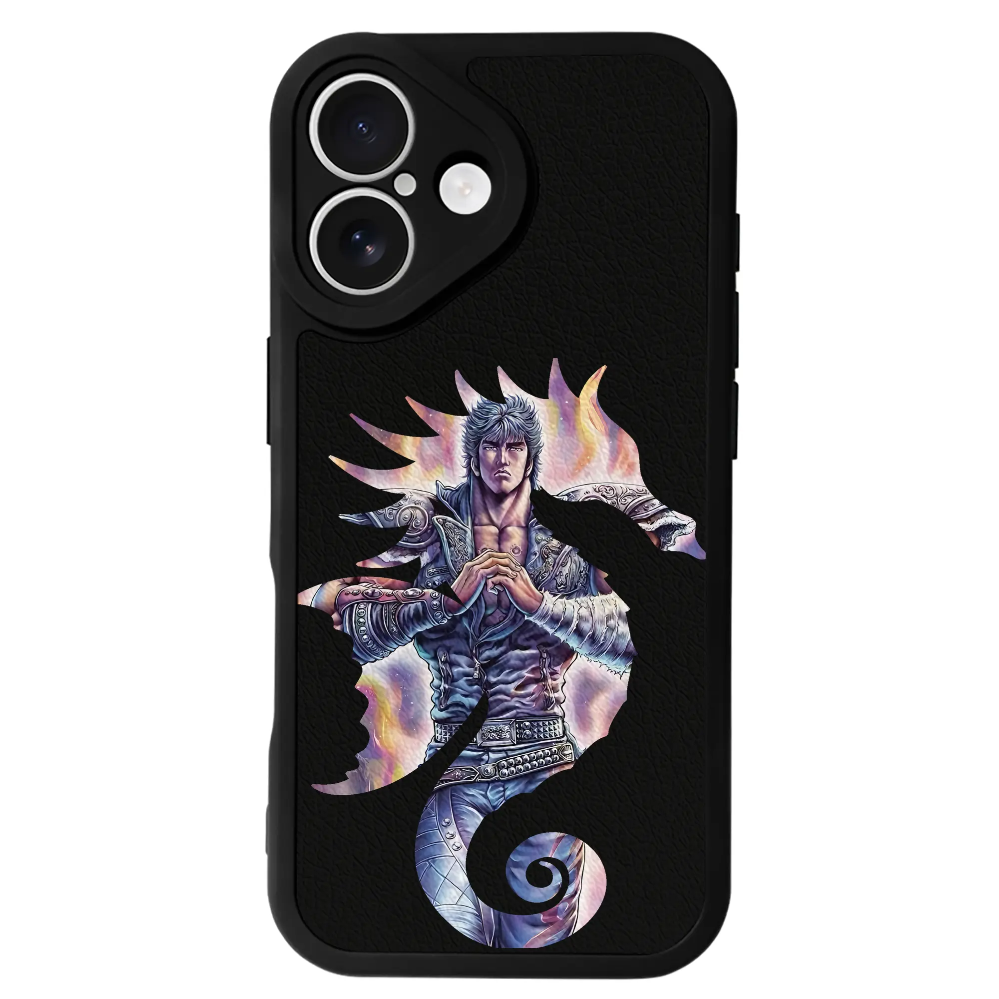 北斗の拳 グッズ,ケンシロウ - IPhone 16シリーズ対応 ・ シリコンスマホケース ・ レザー調 ・ 高精度フィット ・ 耐衝撃 ・ ワイヤレス充電対応 ・ 精密カット